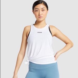 Gymshark Training Oversized Vest Size Small White Dry Moisture Wicking